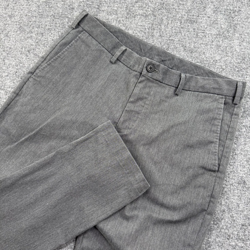 Uniqlo Chino Pants 34 Gray Slim Fit Flat Front Cotton Blend Mens